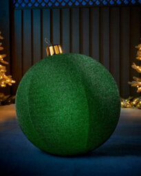WeRChristmas Inflatable Tinsel Christmas Bauble, Green, 66 Cm - thumbnail 2