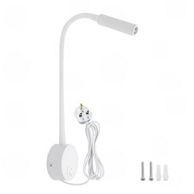Amorly Black Wall-Mounted Bedside Reading Light, 30 Focused Beam Gooseneck Lamp, Headboard & Wooden Board Sconce, Ac 100-240V - image 1