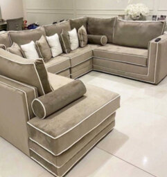 Stratus Interiors Regency Luxury Soft Velvet Sofa With Contrast Border - 1-Seater Sofa - - thumbnail 7