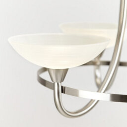 Luminosa Lighting Luminosa Cagney 5 Light Semi Flush Multi Arm Ceiling Light Satin Chrome, White Painted Glass With Faint Line Pattern, G9 - thumbnail 2