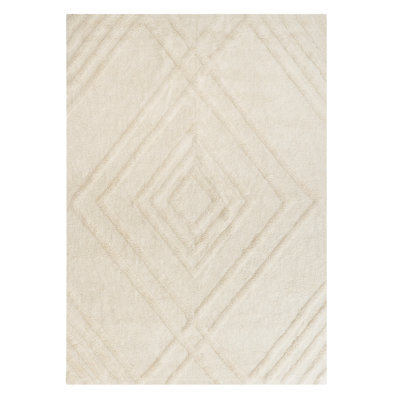 Beliani Kids Rug Ziro Light Beige 140 X 200 Cm Cotton - image 1