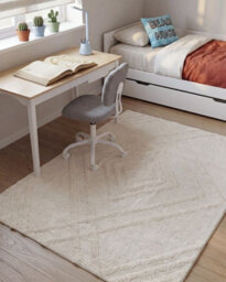 Beliani Kids Rug Ziro  Light Beige 140 X 200 Cm Cotton - thumbnail 2