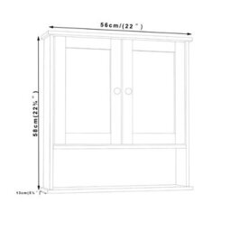 3 Piece Set Bathroom Furniture Free Standing Under Sink Storage Wall Mounted Medicine Cabinet With Mirror, Toilet Roll Holder. - thumbnail 3