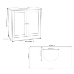 3 Piece Set Bathroom Furniture Free Standing Under Sink Storage Wall Mounted Medicine Cabinet With Mirror, Toilet Roll Holder. - thumbnail 7