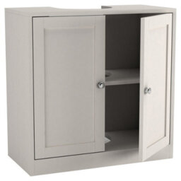 3 Piece Set Bathroom Furniture Free Standing Under Sink Storage Wall Mounted Medicine Cabinet With Mirror, Toilet Roll Holder. - thumbnail 2