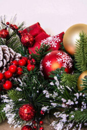 Christmas Tree World 180Cm Decorated Mixed Pine Garland With Red & Gold Baubles - thumbnail 5