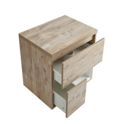 Homestylestore Light Oak 600mm Wall Hung Bathroom Vanity Unit With Countertop Basin - thumbnail 2
