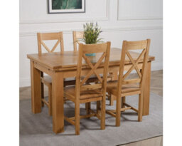 That's Furniture Richmond 140Cm - 220Cm Oak Extending Dining Table And 4 Chairs Dining Set With Berkeley Chairs - thumbnail 3