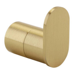 Bubly Bathrooms Brushed Brass Robe Hook - Modern Wall Mounted Gloss Finish - thumbnail 1