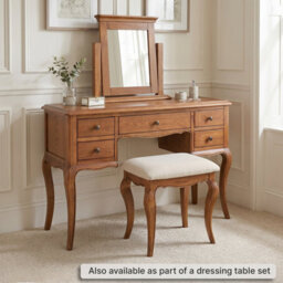 The Furniture Market French Chateau Dark Oak Vanity Mirror Adjustable Solid Oak Dressing Table Mirror Bedroom Mirror Vanity Mirror - thumbnail 3