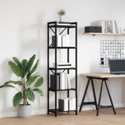 Berkfield Modern Bookcase Black Oak 40 X 30 X 153 Cm Engineered Wood - thumbnail 4