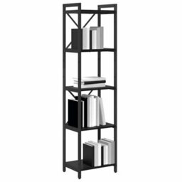 Berkfield Modern Bookcase Black Oak 40 X 30 X 153 Cm Engineered Wood - thumbnail 3