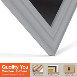 "AK Frames 25X17"" Silver Classic Vinyl Record Frame With Black Mount For 12 Inch Lp Cover & Disc - Overlapped Design" - thumbnail 3