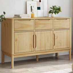 Berkfield Sideboard Floro Wax Brown 114X43X74 Cm Solid Wood Pine