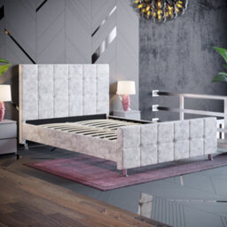 Lassic Vida Designs Valentina Crushed Velvet Silver Ukfr 4Ft6 Double Bed Frame, 190 X 135Cm - thumbnail 8