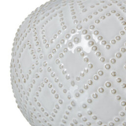 Wyld Haus Lautrec Geometric Dot White Ceramic Lamp With Cream Linen Shade - thumbnail 3