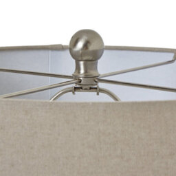 Wyld Haus Lautrec Geometric Dot White Ceramic Lamp With Cream Linen Shade - thumbnail 4