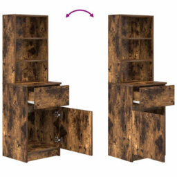 Berkfield Bedside Cabinet Smoked Oak 39X35X125 Cm Engineered Wood - thumbnail 9