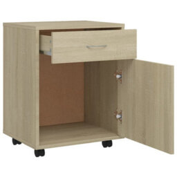 Vidaxl Rolling Cabinet Sonoma Oak 45X38X54 Cm Engineered Wood - thumbnail 6