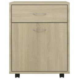 Vidaxl Rolling Cabinet Sonoma Oak 45X38X54 Cm Engineered Wood - thumbnail 4