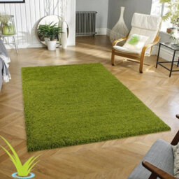 STALWART Modern Shaggy Rug - 5Cm Thick Pile, Non-Slip, Soft Touch Carpet - Washable Area Rugs (Green, 80X150 Cm) - thumbnail 1