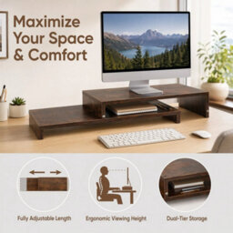 Desktop Monitor Stand Organizer For Monitor - thumbnail 3