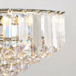 6 Light Chandelier Pendant Chrome Clear Shade Hanging Ceiling Feature Lamp Bulb - thumbnail 4