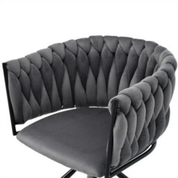 Abrihome Set Of 6, Velvet Dining Chair, Single Light Luxury Living Room Bedroom Swivel Chair, With Four Metal Support Legs, Gray - thumbnail 5