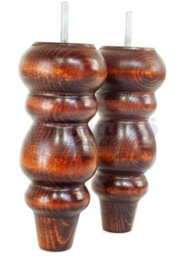 L&F Solid Wood Turned Furniture Feet 200mm High Mahogany Wash Replacement Legs Set Of 4  M8 Pkc220L - thumbnail 5
