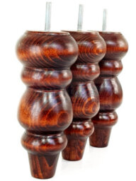 L&F Solid Wood Turned Furniture Feet 200mm High Mahogany Wash Replacement Legs Set Of 4  M8 Pkc220L - thumbnail 7