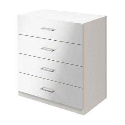GoodHome Atomia All In One Matt & High Gloss White No Effect 4 Drawer Deep Chest (H)804mm (W)750mm (D)466mm - image 1