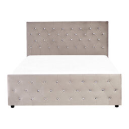 Beliani Ottoman Bed Velvet Amiens 140 X 200 Cm (Eu Double) Taupe - thumbnail 5