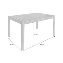 Sweeek - 6-Seater Acacia Wood Garden Table  Senora White 120X80X75 Cm - thumbnail 9