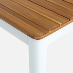 Sweeek - 6-Seater Acacia Wood Garden Table  Senora White 120X80X75 Cm - thumbnail 7