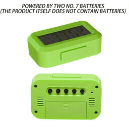 1Pc Digital Alarm Clock With Indoor Temperature Battery Operated,simple Operation,snooze Back Light,time Date Month Bedroom Green - thumbnail 4