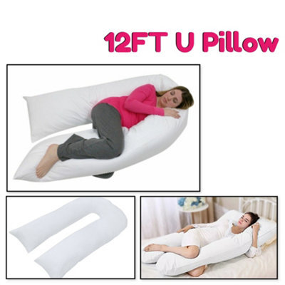 CHILIMILII U Shaped Pillow 12Ft Hollowfiber Filled Maternity Pregnen