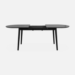 Sweeek - 6 To 8-Seater Extendable Oval Dining Table Black 160X90X75 Cm - Lisa - thumbnail 2