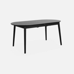 Sweeek - 6 To 8-Seater Extendable Oval Dining Table Black 160X90X75 Cm - Lisa - thumbnail 3