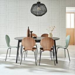 Sweeek - 6 To 8-Seater Extendable Oval Dining Table Black 160X90X75 Cm - Lisa - thumbnail 6