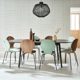 Sweeek - 6 To 8-Seater Extendable Oval Dining Table Black 160X90X75 Cm - Lisa - thumbnail 7
