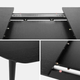 Sweeek - 6 To 8-Seater Extendable Oval Dining Table Black 160X90X75 Cm - Lisa - thumbnail 4