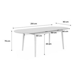 Sweeek - 6 To 8-Seater Extendable Oval Dining Table Black 160X90X75 Cm - Lisa - thumbnail 8