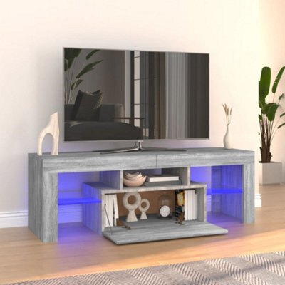 Walplus Tv Cabinet With Led Lights Grey Sonoma 120X35X40 Cm - image 1