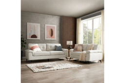 Home Detail Dylan 3 Seater Sofa, Cream Linen Fabric - thumbnail 2