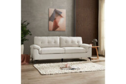 Home Detail Dylan 3 Seater Sofa, Cream Linen Fabric