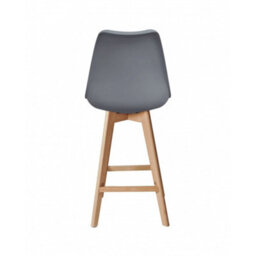 Fusion Living Soho Dark Grey Plastic Bar Stool With Light Wood Legs - thumbnail 4