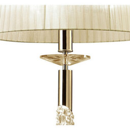 Luminosa Lighting Luminosa Tiffany Pendant 3+1 Light E27+G9, French Gold With Cream Shade & Clear Crystal - thumbnail 5