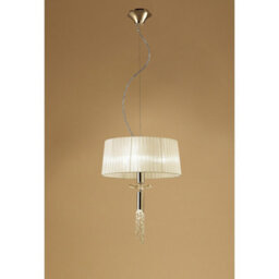 Luminosa Lighting Luminosa Tiffany Pendant 3+1 Light E27+G9, French Gold With Cream Shade & Clear Crystal - thumbnail 2