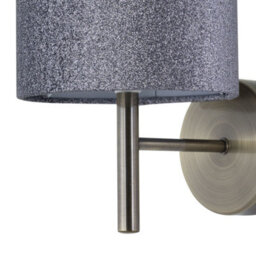 First Choice Lighting Set Of 2 Brea - Antique Brass Wall Lights With Silver Glitter Shades - thumbnail 3
