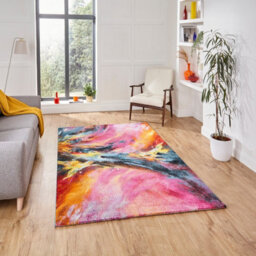 Multi Abstract Modern Easy To Clean Rug For Dining Room-120Cm X 170Cm - thumbnail 1